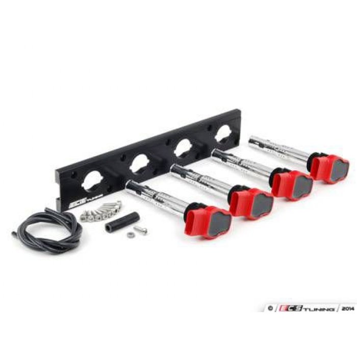 ECS Tuning 2.0T Coil Pack Conversion Kit ANODISED BLACK - 1.8T Push in coil models