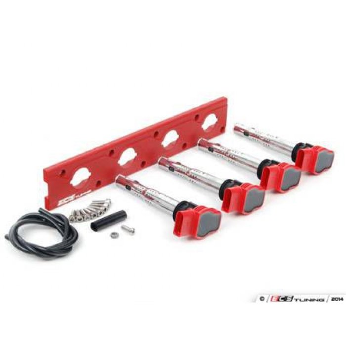 ECS Tuning 2.0T Coil Pack Conversion Kit RED - 1.8T Push in coil models