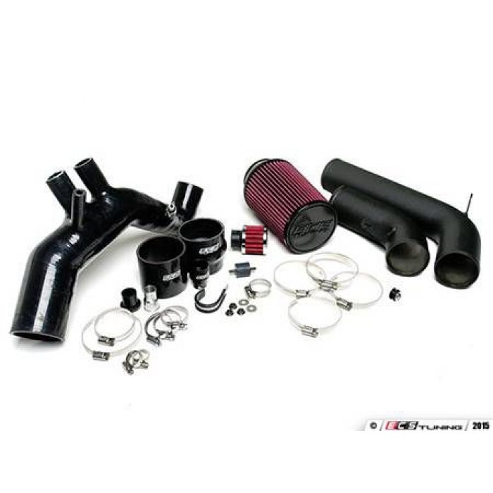 ECS Tuning Cold Air Intake System with Turbo Inlet Hose - Wrinkle Black - 1.8T K03S