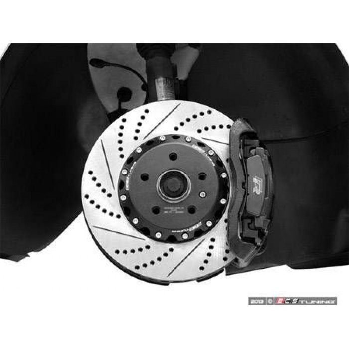 ECS Front Cross-Drilled & Slotted 2-Piece Brake Rotors - Pair (340x30) -  20% Lighter- TTS