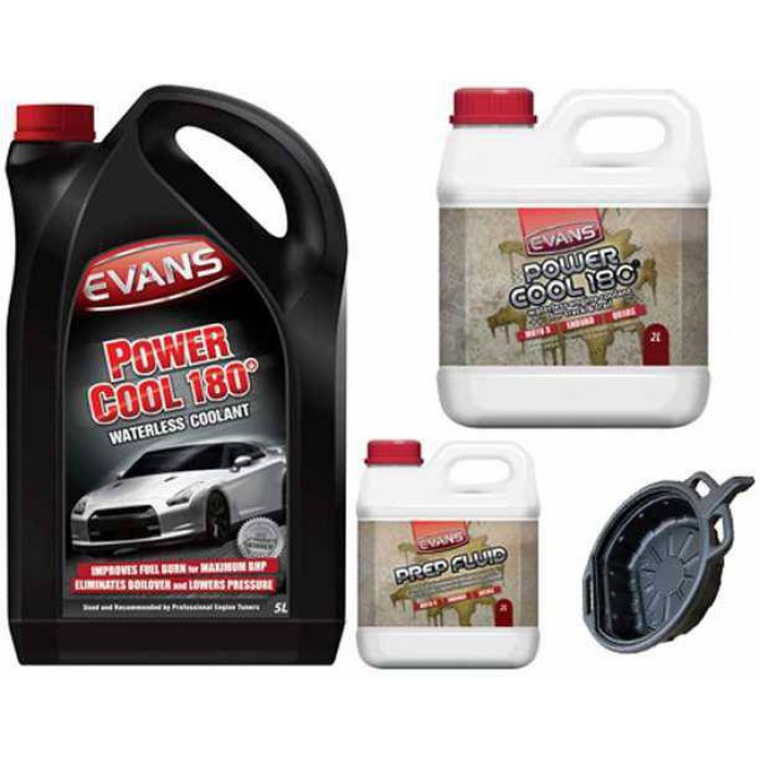 Evans Power Cool 180° Waterless Engine Coolant 7 Litre Conversion Kit with FREE Oil Drain Pan