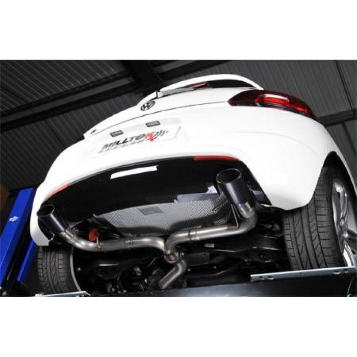Milltek Non-Resonated Cat-back Exhaust - Scirocco R - Gloss Black Oval Tips
